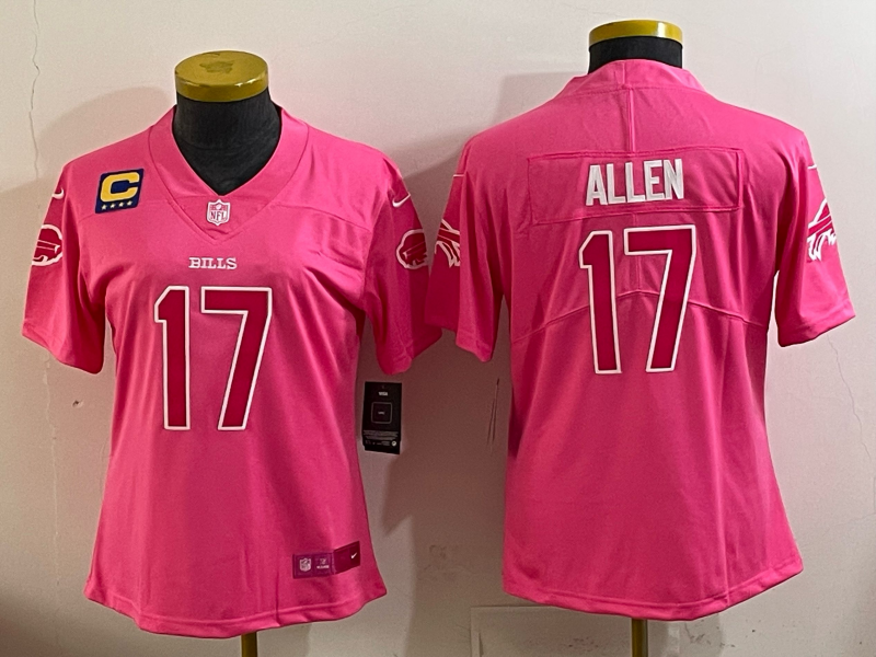 Youth Buffalo Bills #17 Allen pink Nike 2025 Limited MLB Jersey 004